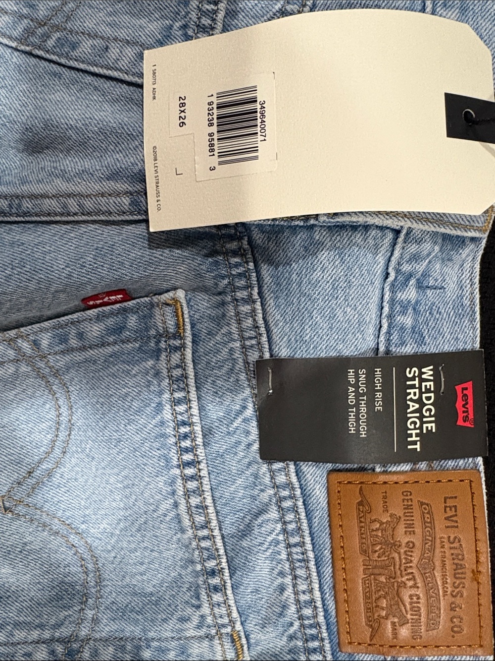 Levi's Light Blue High-Rise Straight Leg Jeans - Picture 8 of 8